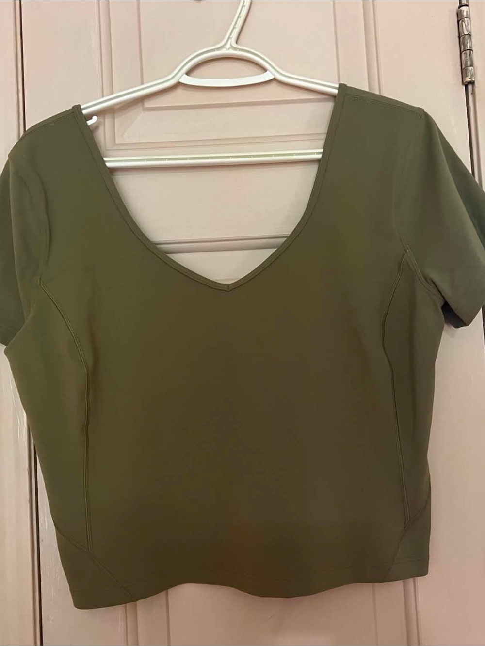 Lululemon V-Neck Short Sleeve Women's Top - Olive Green